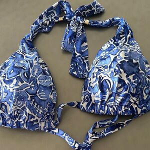 Ralph Lauren Blue and White Floral Swimwear